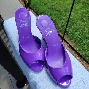 Christian Louboutin 38.5 Me Dolly Zeppa 85 Purple Heels